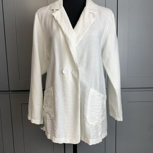 Sage the Label Anthropologie Blazer Large White Workwear Career  Minimalist City